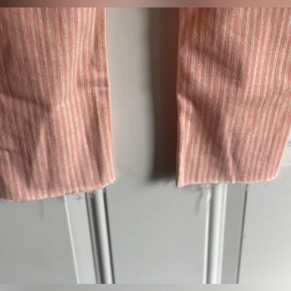 NWT LC Lauren Conrad Skinny Crop Mid Rise Lycra Stretch Jeans In Pink Striped - Picture 11 of 16